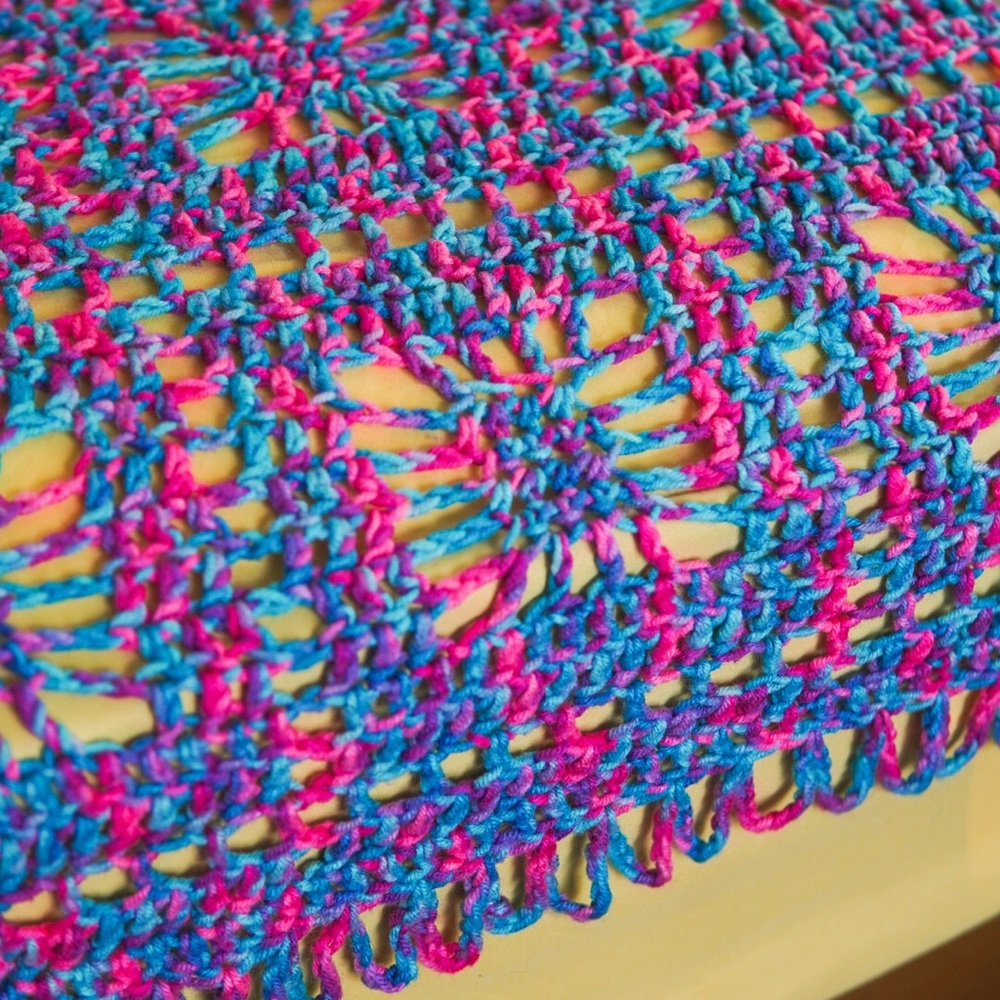 58” x 88” handmade knitted Crocheted blanket handmade